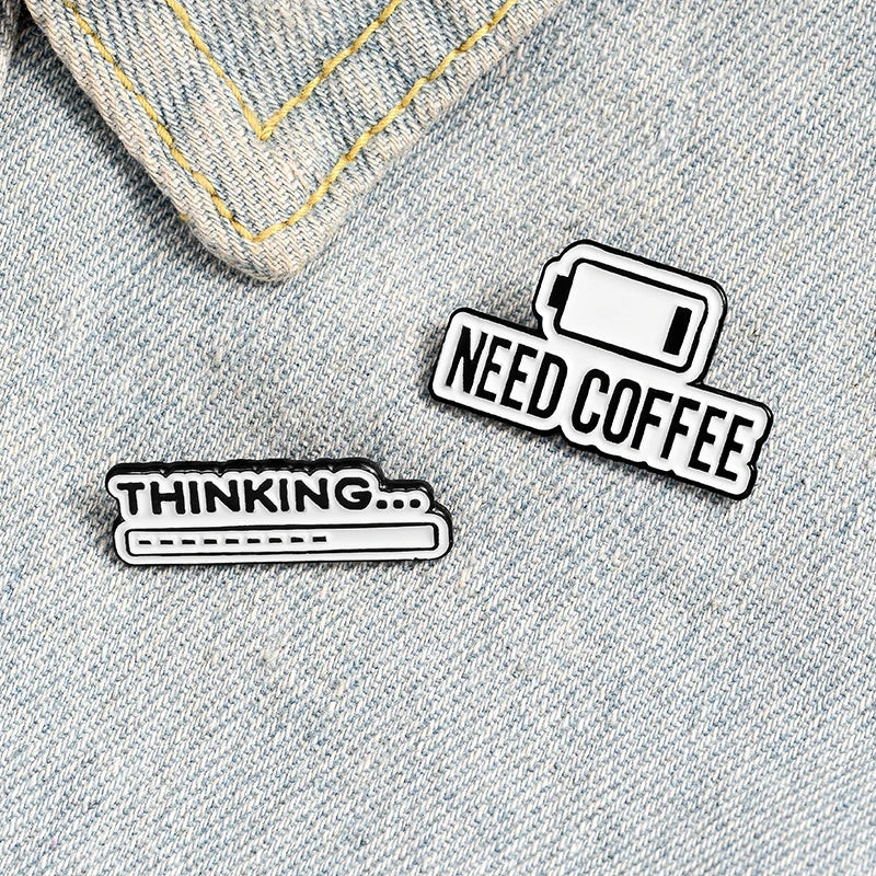 Enamel Pins Black Letters