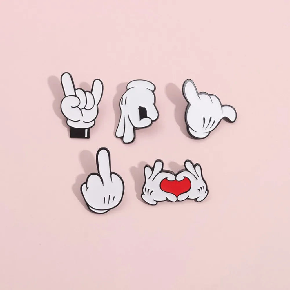 Cartoon Finger Gesture Love You Enamel Pins