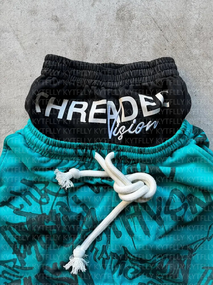 Streetwear Retro Double Layer Sweatpants
