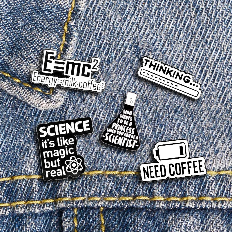 Enamel Pins Black Letters