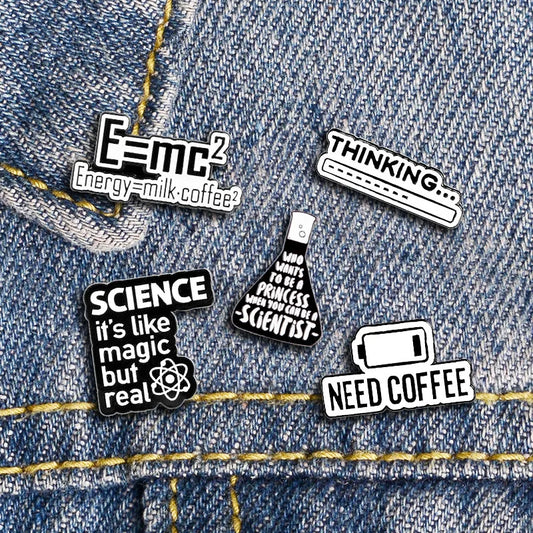 Enamel Pins Black Letters