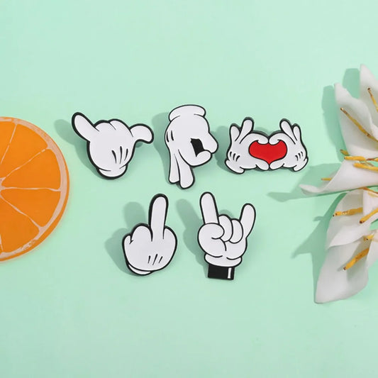 Cartoon Finger Gesture Love You Enamel Pins