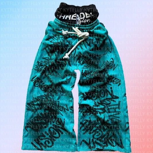 Streetwear Retro Double Layer Sweatpants